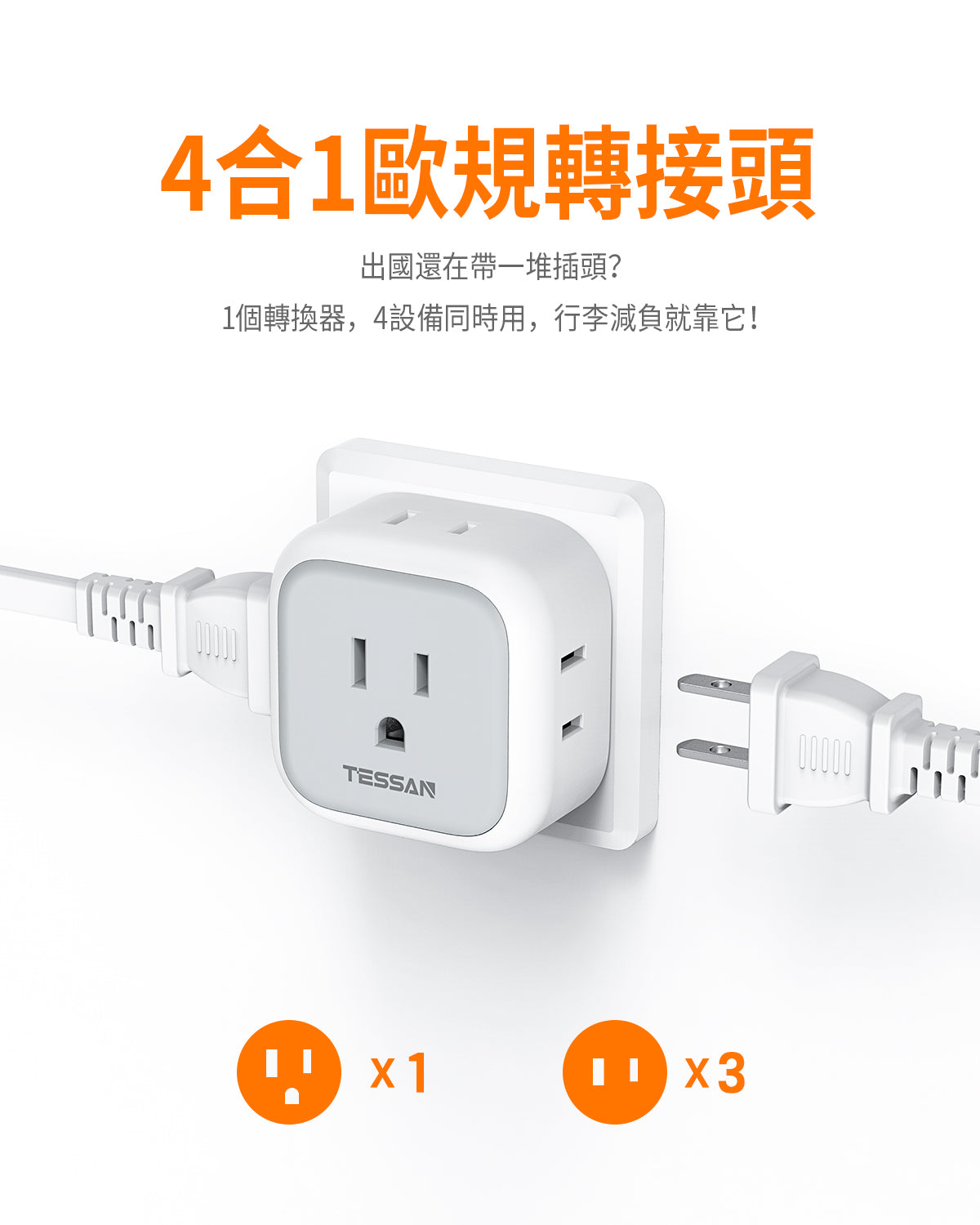 TESSAN 歐轉美 旅行轉接頭
